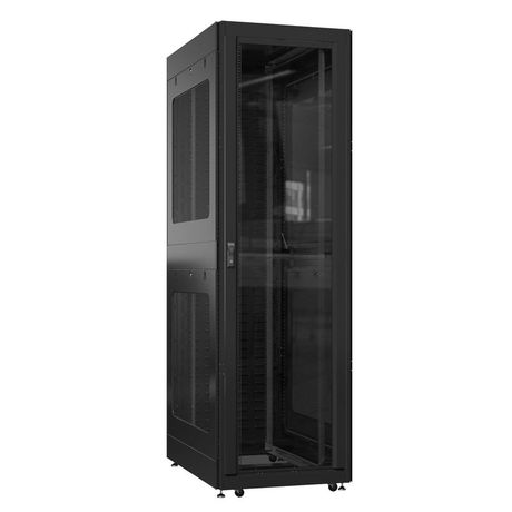 Шкаф серверный 42U 800х1200 передняя дверь: стекло IP41. задняя протект боковые панели: перфорированные. цвет: черный RAL9005 - EX 8242.9162 SYSMATRIX