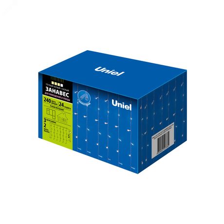 Гирлянда занавес светодиодная ULD-C2030-240/TTK WARM WHITE IP44 с эффектом мерцания Uniel UL-00003950