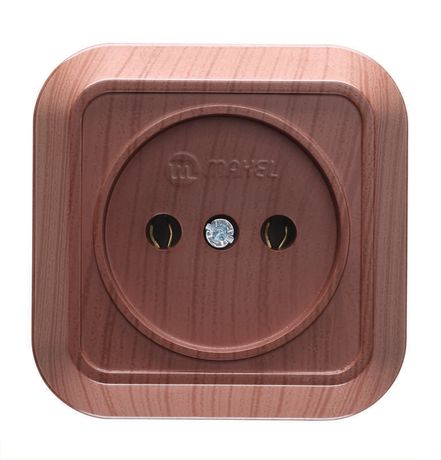 накладная орех розетка б/з (квадрат) - 45402 Makel