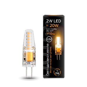 Лампа светодиодная LED 2 Вт 190 лм 3000К DC12В G4 капсула теплая Низковольтная Black Gauss - 207707102