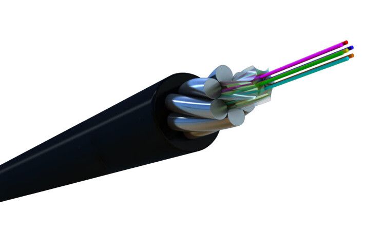 Кабель волоконно-оптический 62.5/125 (OM1) многомод. 4 волокна жесткий бронир. в канате из стальных проволок гелезаполненный внеш. PE FO-AWSH-OUT-62-4-PE-BK Ч (м) Hyperline 446915