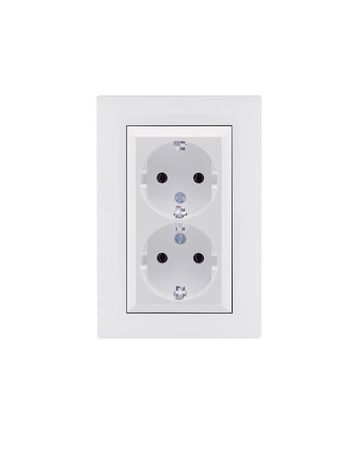Розетка 2-я Karea RIZZ с заземл. бел. Makel 88001082