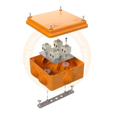 Коробка огнестойкая для о/п 40-0300-FR6.0-8 Е15-Е120 100х100х50 IP55 8p, 6.0 мм.кв.| | Промрукав Строитель