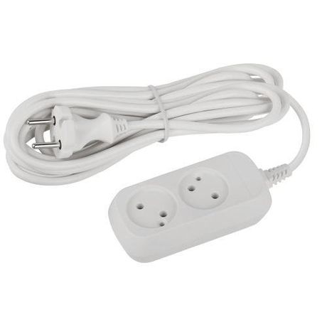 Удлинитель электрический ЭРА UDL-10-250 Greenline 2 розетки без заземления 5м ПВС 2x0.75мм2 | Б0065044