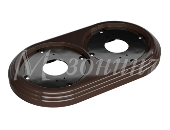 Рамка двухместная пластиковая, 163x92x14 мм, цвет - коричневый, серия УСАДЬБА, ТМ МЕЗОНИНЪ | GE30702-04 Greenel