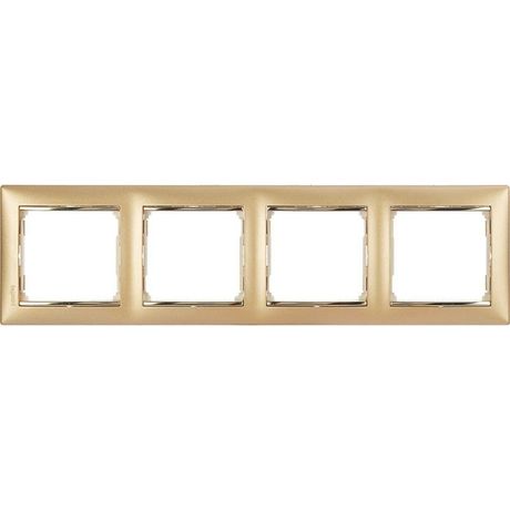 Рамка 4-м Valena горизонт. матовое золото Leg 770304 Legrand
