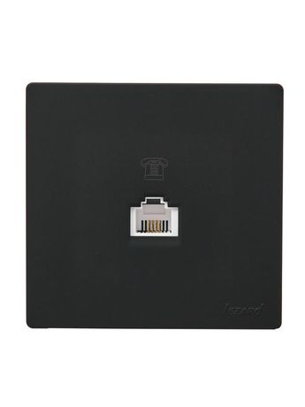 Розетка телефонная 1-м ОП LETO черн. бархат LEZARD 752-4200-137