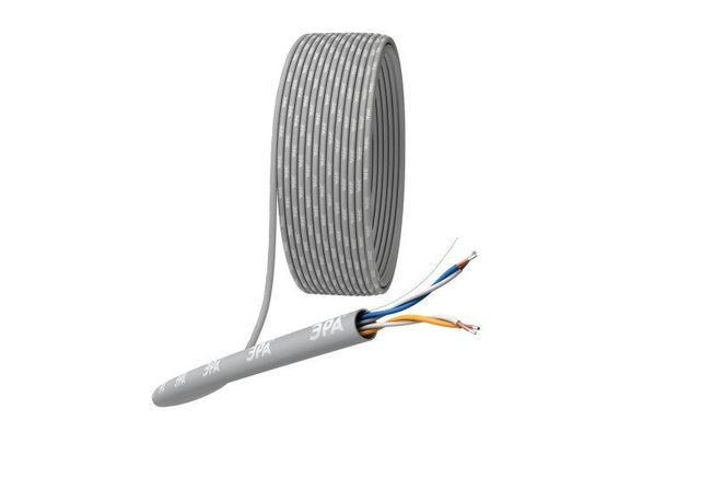 Кабель витая пара U/UTP 2x2x24 AWG Cat5e CCA PVC 305м SIMPLE (2/30) | Б0044433 ЭРА