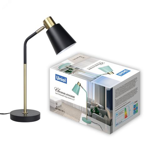 Светильник настольный 60W Цоколь Е27 Механический выключатель UML-B700 E27 BLACK Черный ТМ - UL-00010152 Uniel