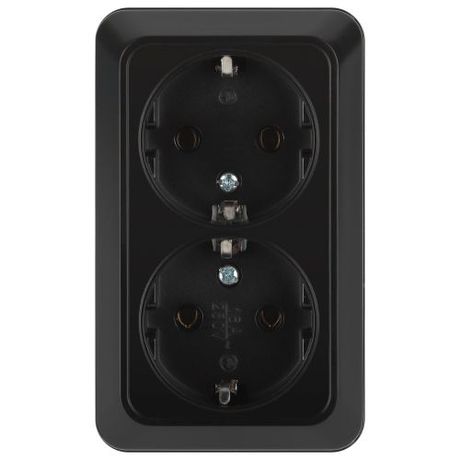 Розетка 2-м ОП Quadro 2-204-05 16А IP20 2х2P+E Schuko 250В с заземл. антрацит MC Б0069696 MC MC арт. Б0069696