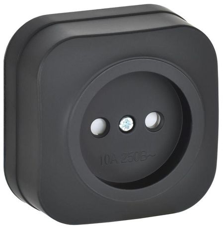 Розетка ОП GLORY РСш20-2-ХЧм 10А без заземл. защ. шторки черн. матов. IEK ERH13-K02M-10