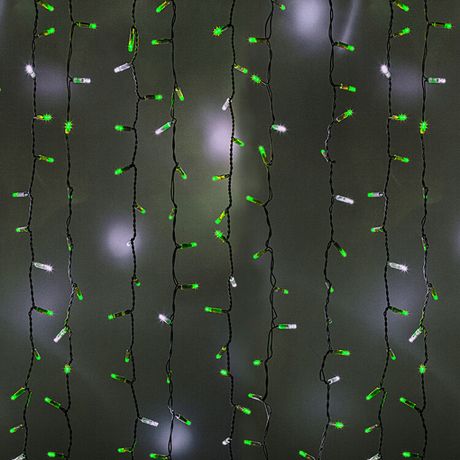 Гирлянда профессиональная Светодиодный Дождь 2х1.5м эффект мерцания белый провод 220В зеленый - 235-226 NEON-NIGHT