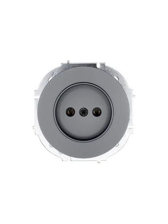 Розетка 1-м СП OSEN без заземл. ПБТ механизм сер. матов. LEZARD 743-7488-121B