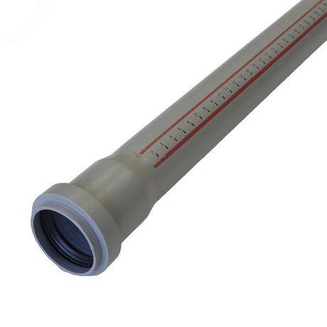 Труба канализационная 40x1500 мм НТЕМ однораструбная, серая - 111050 Ostendorf