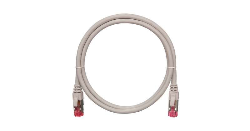 Патч-корд S/FTP 4 пары кат.6a (класс Ea) 500МГц 2хRJ45/8P8C BC (чистая медь) 26AWG (7х0.165мм) LSZH нг(А)-HFLTx сер. 0.5м NIKOMAX NMC-PC4SA55B-005-C-GY