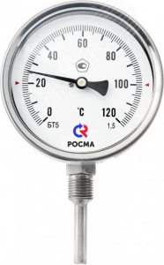 Термометр биметаллический радиальный БТ-52.211 -30...70C G1/2' 200 кл.1.5 - 00000002623 РОСМА