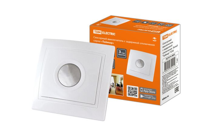 Сенсорный выключатель с задержкой отключения белый "Таймыр" | SQ1814-0602 TDM