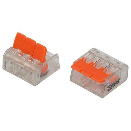 Клемма универсальная 221-413 компактная с рычагами 3-проводная 0.2-4 мм2 NO-225-350 упаковка 50 шт - Б0067909 ЭРА