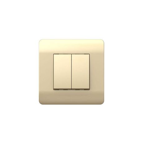 Выключатель 2-клавишный с подсветкой, 10А, шампань(NEW3-E) | 431396 CHINT
