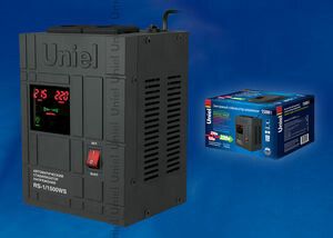 Стабилизатор напряжения RS-1/1500WS «Uniel» релейный однофазный настенный, с гальванической развязкой, 1500ВА - 07380