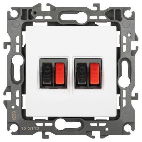 Розетка Серия 12 12-3112-01М аудио двойная, белый матовый - Б0065713 ЭРА