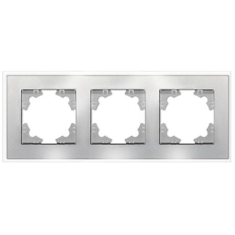 Афина рамка стеклянная трехместная универсальная, серебро (еврослот) - 2268 Союз