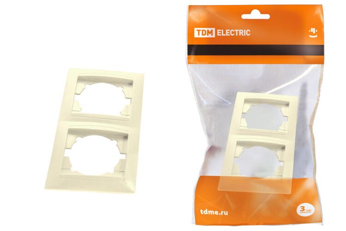 Рамка 2-х постовая горизонтальная сл. кость "Лама" | SQ1815-0130 TDM