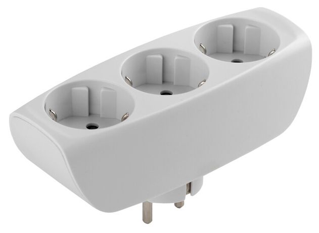 Тройник SP-3e-W 3гн, c заземл, со шторками (белый) (10/60/960) |C0045529 | ЭРА