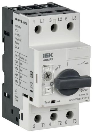 Автоматический выключатель защиты двигателя ARMAT A1 GV2P 1-1,6А IEK - AR-MPCB-A1B16