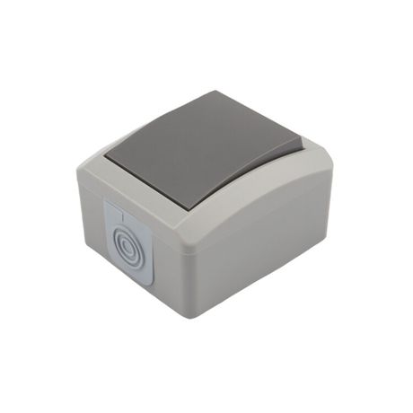 Переключатель проходной INDUSTRIAL IP54, о/у, серый | KR-78-0610 Kranz