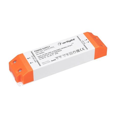 Блок питания ARV-SP-24075-PFC (24V, 3.12A, 75W) (IP20 Пластик, 5 лет) - 039241 Arlight