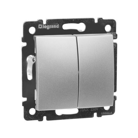 Переключатель проходной 2-кл. СП Valena 10А IP31 250В механизм алюм. (уп.10шт) IEK 770108 Legrand