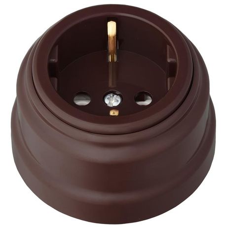 Розетка 1-м ОП РЕТРО 16А с заземл. Bylectrica РА16-0202 шоколад