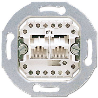 Розетка универсальная телефон/компьютер (RJ45) 2-ная, (неэкранированная) категория 3 Механизм. - EPUAE8-8UPO JUNG