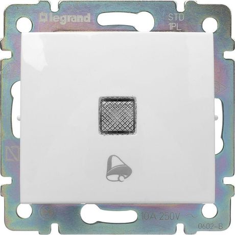 Механизм кнопки звонка СП Valena IP44 символ звонок с подсветкой бел. Leg 774215 Legrand