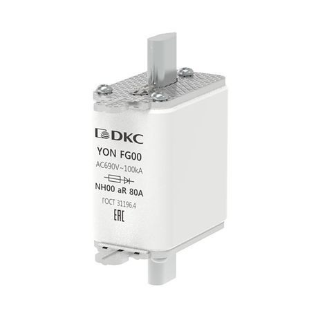 Предохранитель YON ножевого типа FG00 80А 690V характеристика aR | 1FG00-0080-690V-AR DKC ДКС