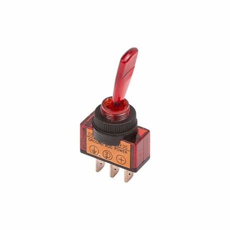 Тумблер 12V 20А (3c) ON-OFF однополюсный с красной подсветкой | 36-4370 REXANT MEET