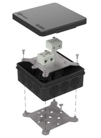 Коробка огнестойкая для о/п двухкомпонентная 60-0303-9005-FR10.0-4 Е15-Е120 100х100х40 IP66 4p, 10.0 мм.кв. черная| | Промрукав Строитель