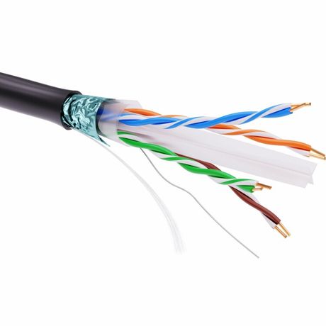 Кабель витая пара кат. 6 экран. F/UTP, 4 пары, светостабилизированный ПЭ, цвет внешней оболочки черный, катушка 305 м | RN6FUKPEBK DKC ДКС