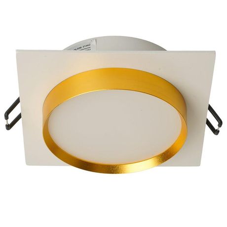 Светильник потолочный встраиваемый, 15W 230V GX53, белый + золото, квадрат, без лампы, DL506 | 51362 FERON