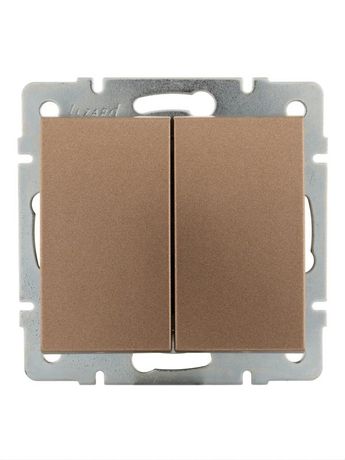Выключатель RAIN двойной бронза матовая механизм - 703-3188-101 LEZARD
