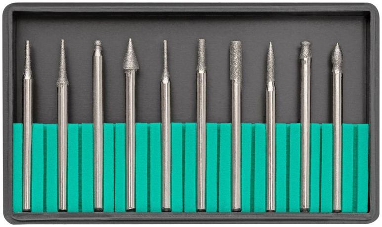 Шарошка усиленная сталь с алмазным напылением штифт 3мм 10шт FIT 36484 РОС