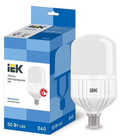 Лампа светодиодная промышленная LED 50Вт Е40 230В 6500К HP | LLE-HP-50-230-65-E40 IEK