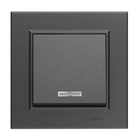 Переключатель 1-кл. СП Karea 10А IP20 дым. с подсветкой Makel 56050025