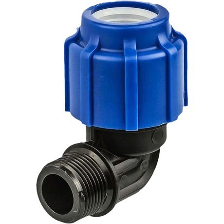 Отвод ПНД компрессионный НР 25 х 1/2' - 50012512 Политэк