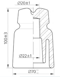 Изолятор фарфоровый линейныйштыревой (телефонный) ТФ-20 (коричневая глазурь) - 00-00033080 ЮАИЗ 530202001