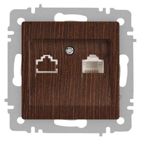 Розетка компьютерная 1-м СП Accent 6-303-10 RJ45 IP20 венге Intro Б0063643 ЭРА