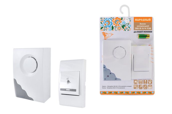 Звонок народный ЗББ-Н-11/4-32М (беспр., бат., блистер) | SQ1901-0109 TDM