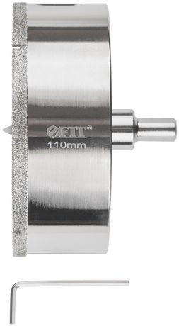 Коронка кольцевая по керамограниту, камню и кафелю алмазная с центровочным сверлом 110х70 мм - 16231 РОС