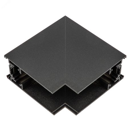 Коннектор UBX-MS22/35 BLACK для накладных магнитных шинопроводов, 35мм. Угловой. Вертикальный. Черный. ТМ Uniel - UL-00008731